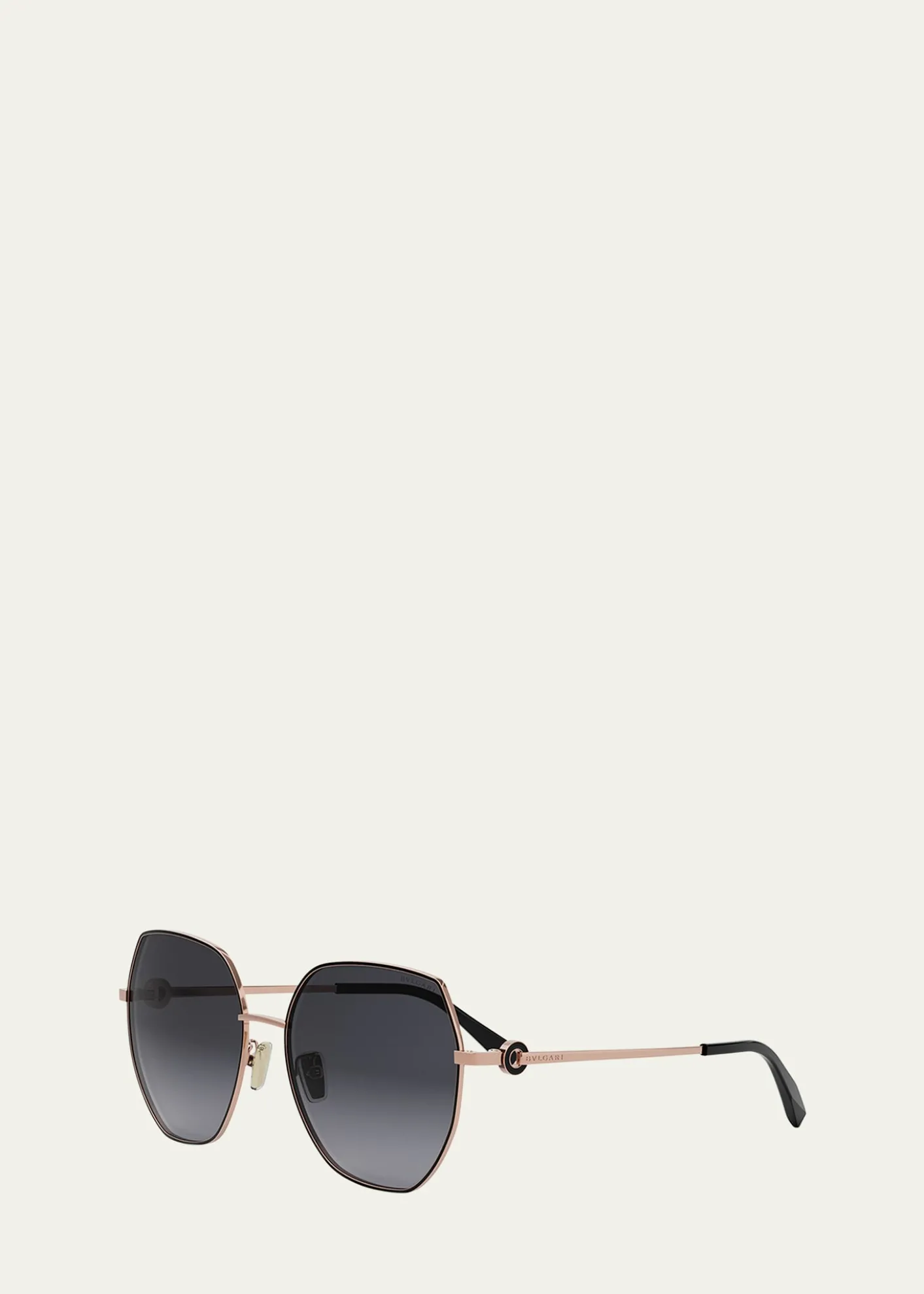 BVLGARIRound Metal & Nylon Sunglasses