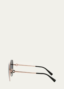 BVLGARIRound Metal & Nylon Sunglasses