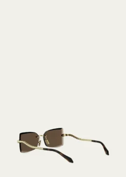 BVLGARISerpenti 62mm Metal Rectangular Sunglasses