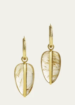 By Pariah14K Yellow Gold Rutilated Quartz Pebble Earrings