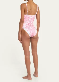 CamillaLivin La Vida Rosa Ruched Underwire One-Piece Swimsuit