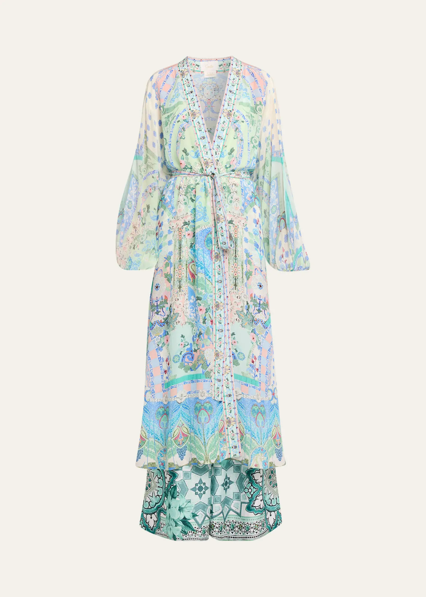CamillaMidsummer Mosaics Blouson-Sleeve Layer