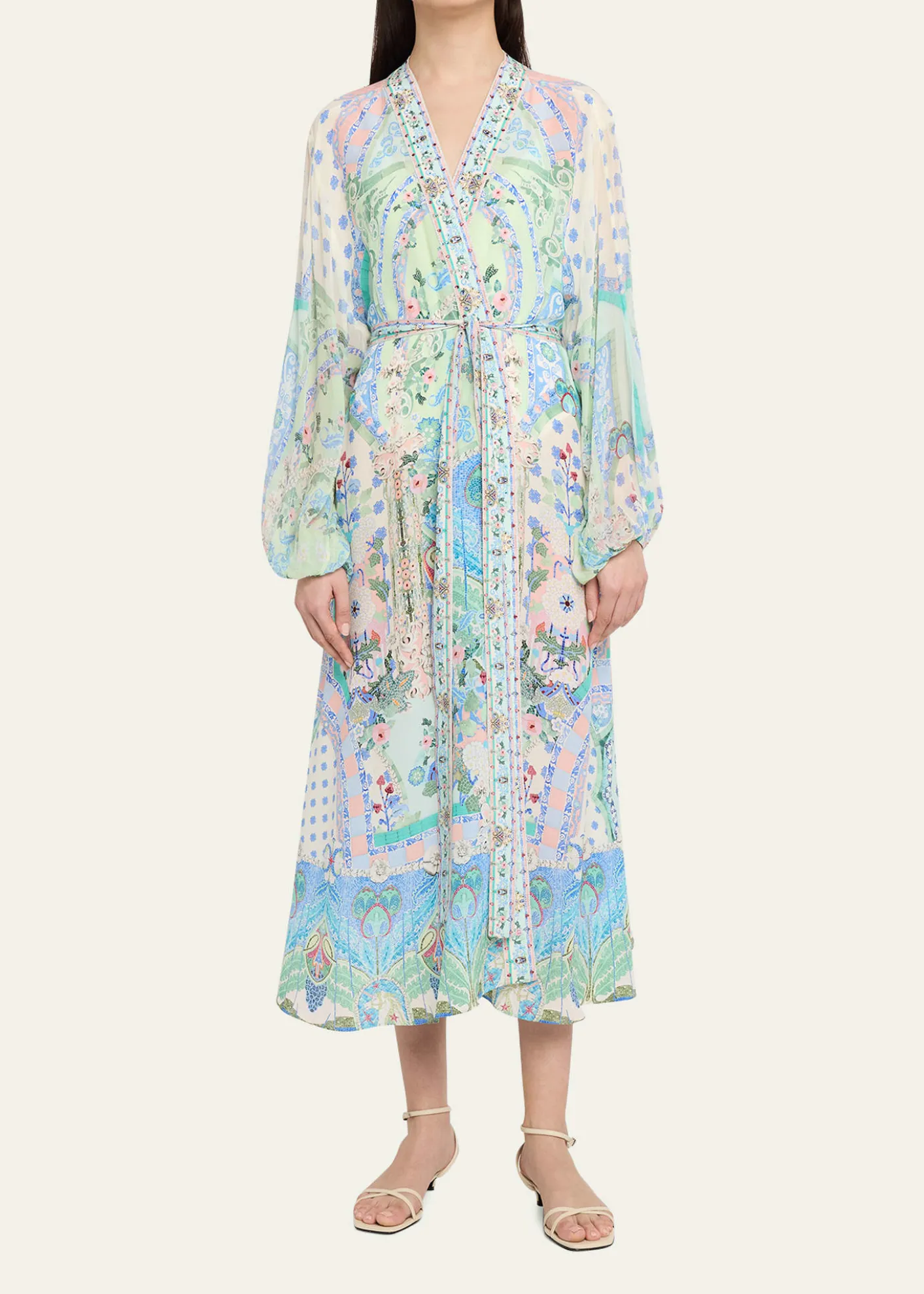 CamillaMidsummer Mosaics Blouson-Sleeve Layer
