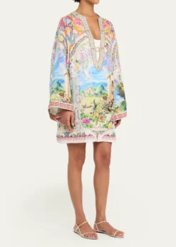 CamillaNavas Nouveau Deep V-Neck Short Kaftan