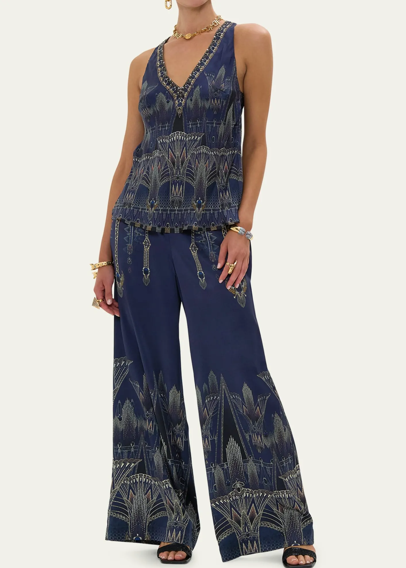 CamillaThe Egypt Effect V-Neck Top with Knot Back