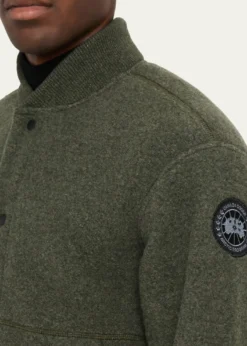 Canada GooseMen's Hudson Fleece Snap-Front Bomber Jacket