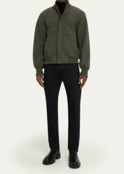 Canada GooseMen's Hudson Fleece Snap-Front Bomber Jacket