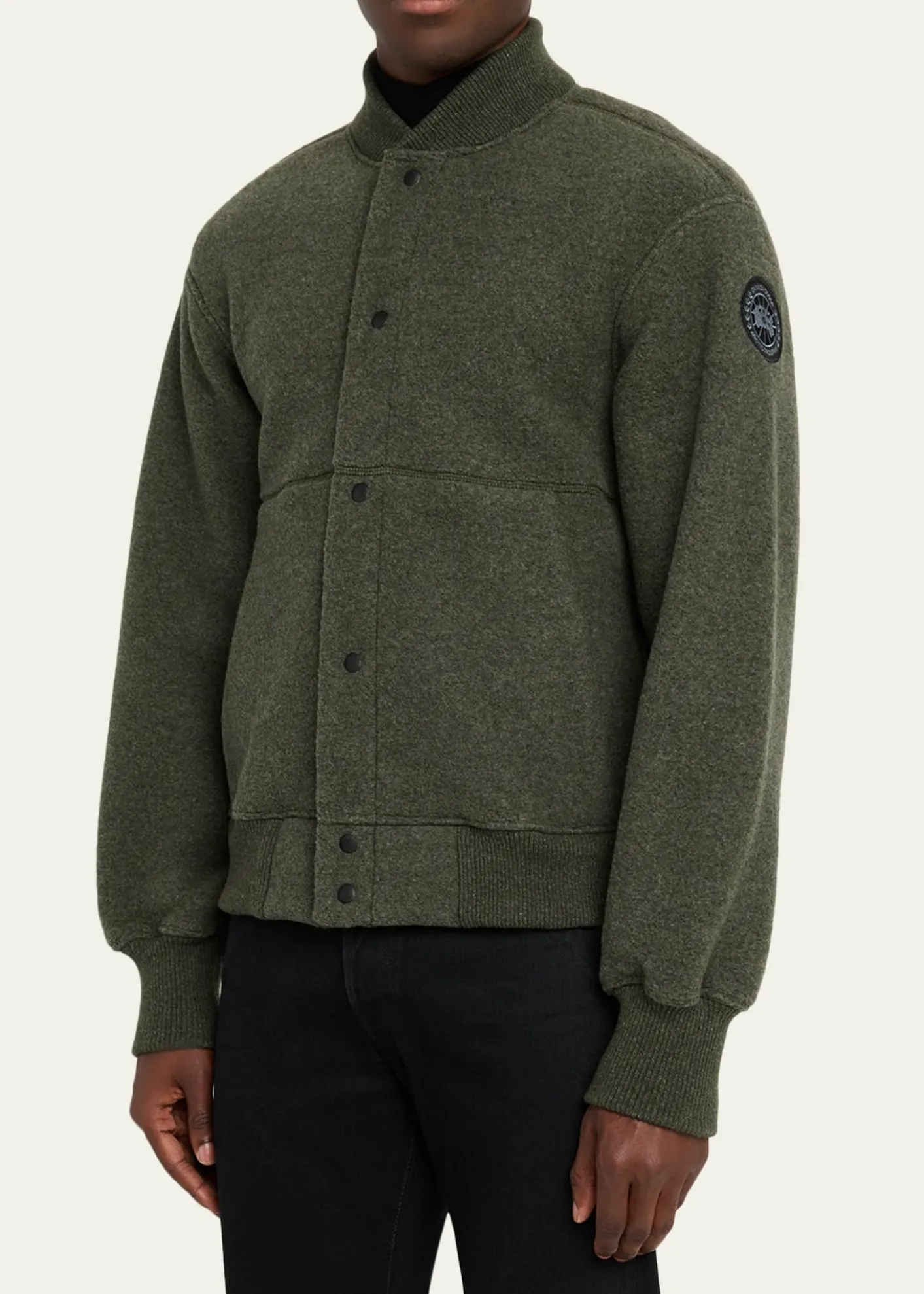 Canada GooseMen's Hudson Fleece Snap-Front Bomber Jacket