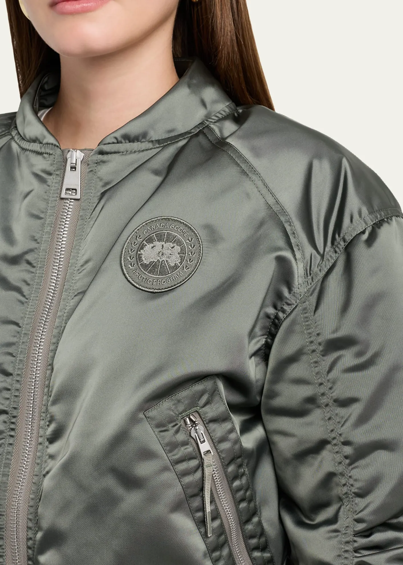 Canada GooseJade Down Satin Bomber Jacket