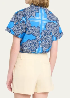 Cara CaraAsbury Tie-Front Cotton Button-Front Top
