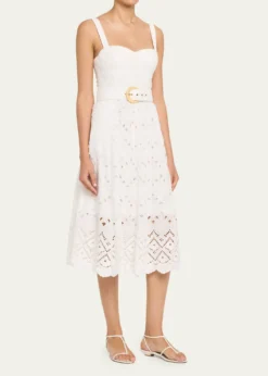 Cara CaraCalypso Embroidered A-Line Midi Dress