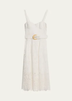 Cara CaraCalypso Embroidered A-Line Midi Dress