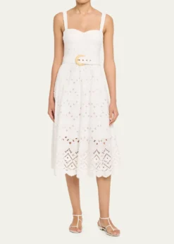 Cara CaraCalypso Embroidered A-Line Midi Dress