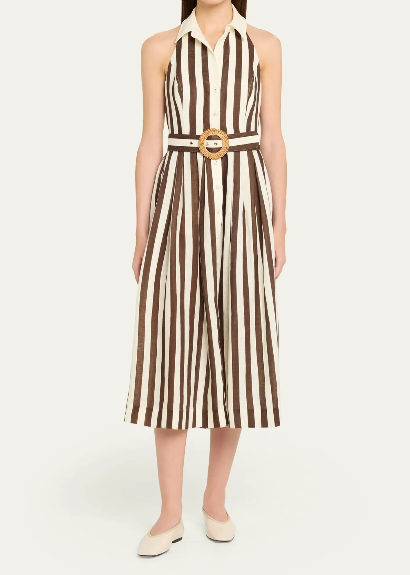Cara CaraQuentin Belted Halter Midi Dress