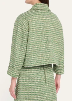Carolina HerreraBoxy Cotton-Blend Crop Jacket