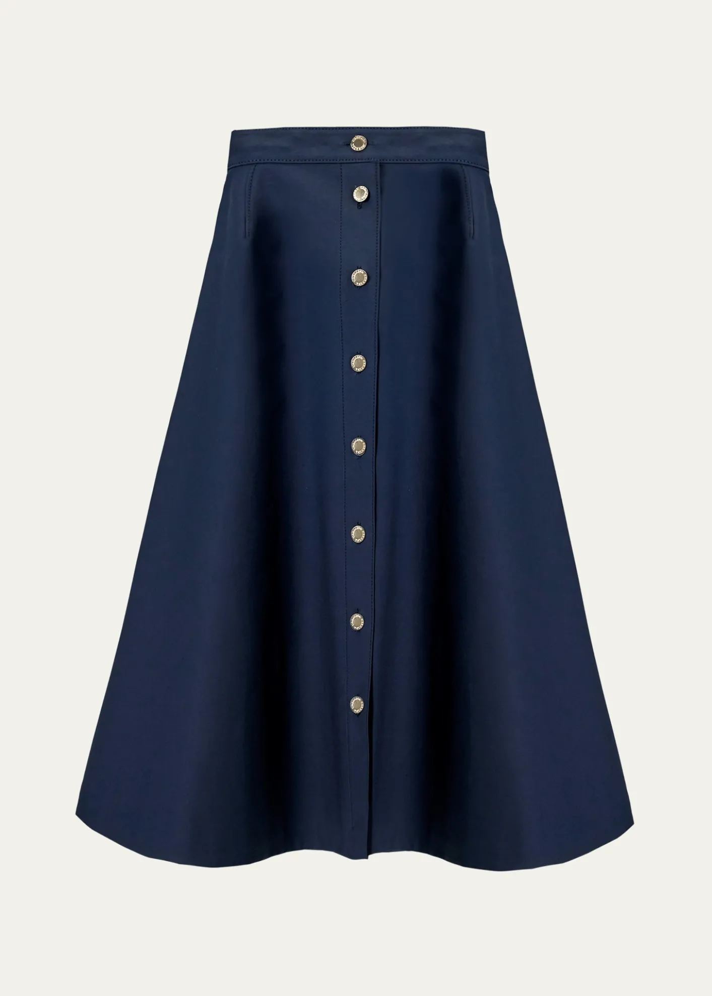 Carolina HerreraButton-Front Cotton Midi Skirt