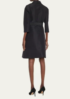 Carolina HerreraFaille 3/4-Sleeve Shirtdress