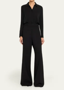 Carolina HerreraHigh-Rise Wide-Leg Wool Pants