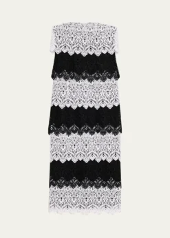 Carolina HerreraLace-Trim Strapless Maxi Dress