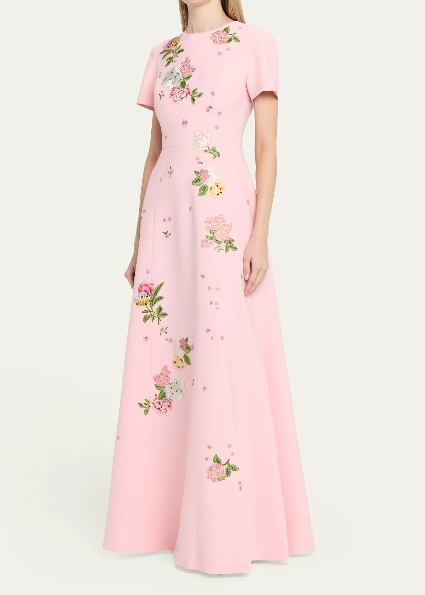 Carolina HerreraRose Embroidered Sleeveless Trumpet Gown