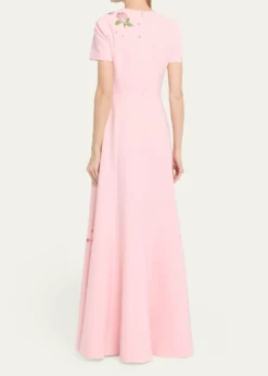 Carolina HerreraRose Embroidered Sleeveless Trumpet Gown