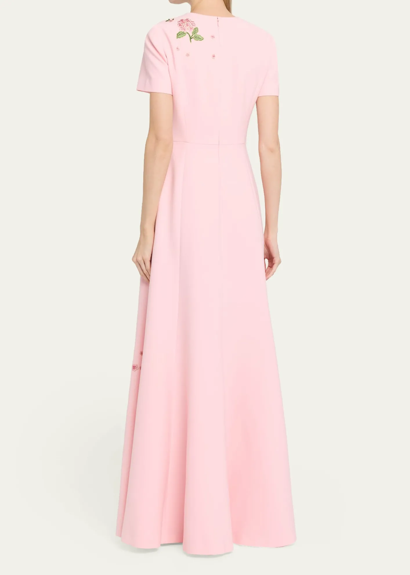 Carolina HerreraRose Embroidered Sleeveless Trumpet Gown