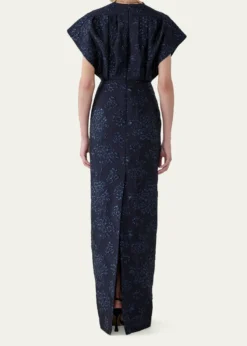 Carolina HerreraRosette Collar Fan Bodice Gown