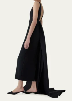 Carolina HerreraSleeveless Silk Column Dress with Train