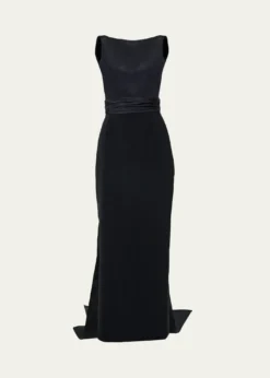 Carolina HerreraSleeveless Silk Column Dress with Train