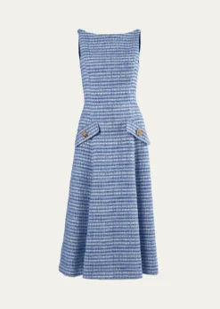 Carolina HerreraTweed Sleeveless A-Line Dress