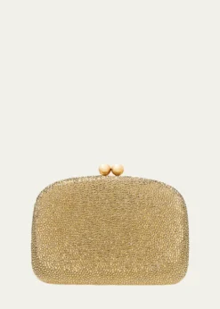 Carolina HerreraVega Crystal-Embellished Suede Clutch Bag