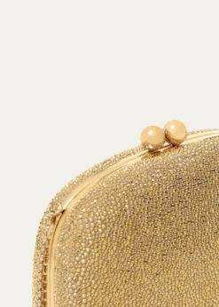 Carolina HerreraVega Crystal-Embellished Suede Clutch Bag