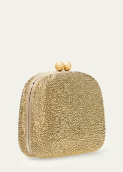 Carolina HerreraVega Crystal-Embellished Suede Clutch Bag