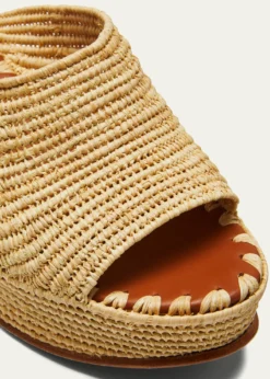 Carrie ForbesKarim Woven Raffia Wedge Slide Sandals