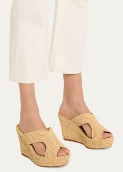Carrie ForbesLina Cutout Slide Wedge Sandals