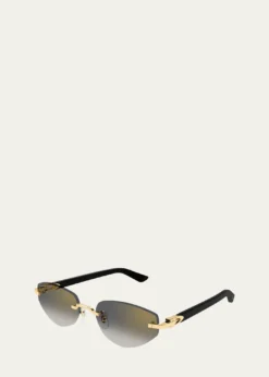 CartierC Decor Cat-Eye Metal Sunglasses