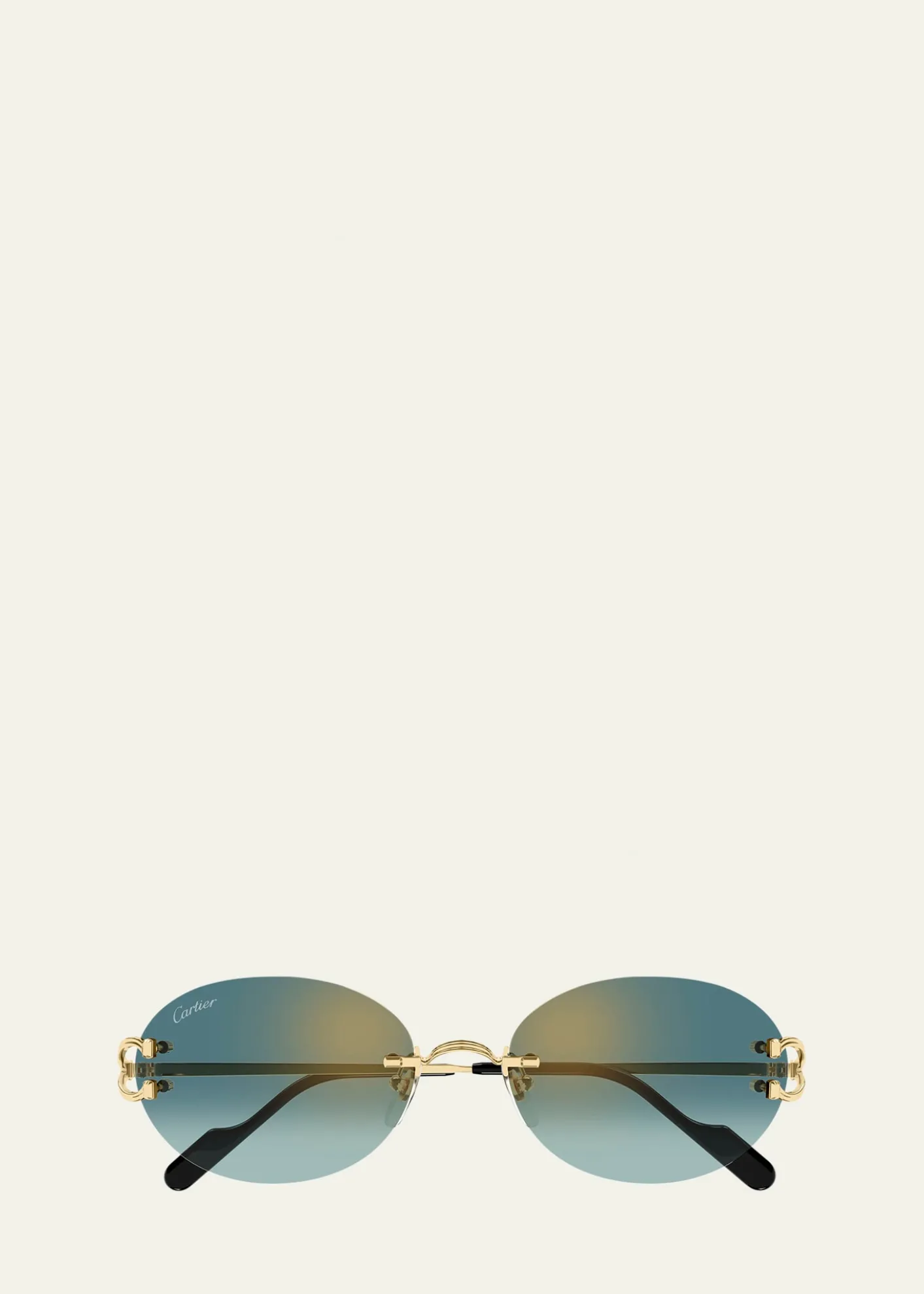 CartierDécor C de Cartier 55mm Metal Oval Sunglasses