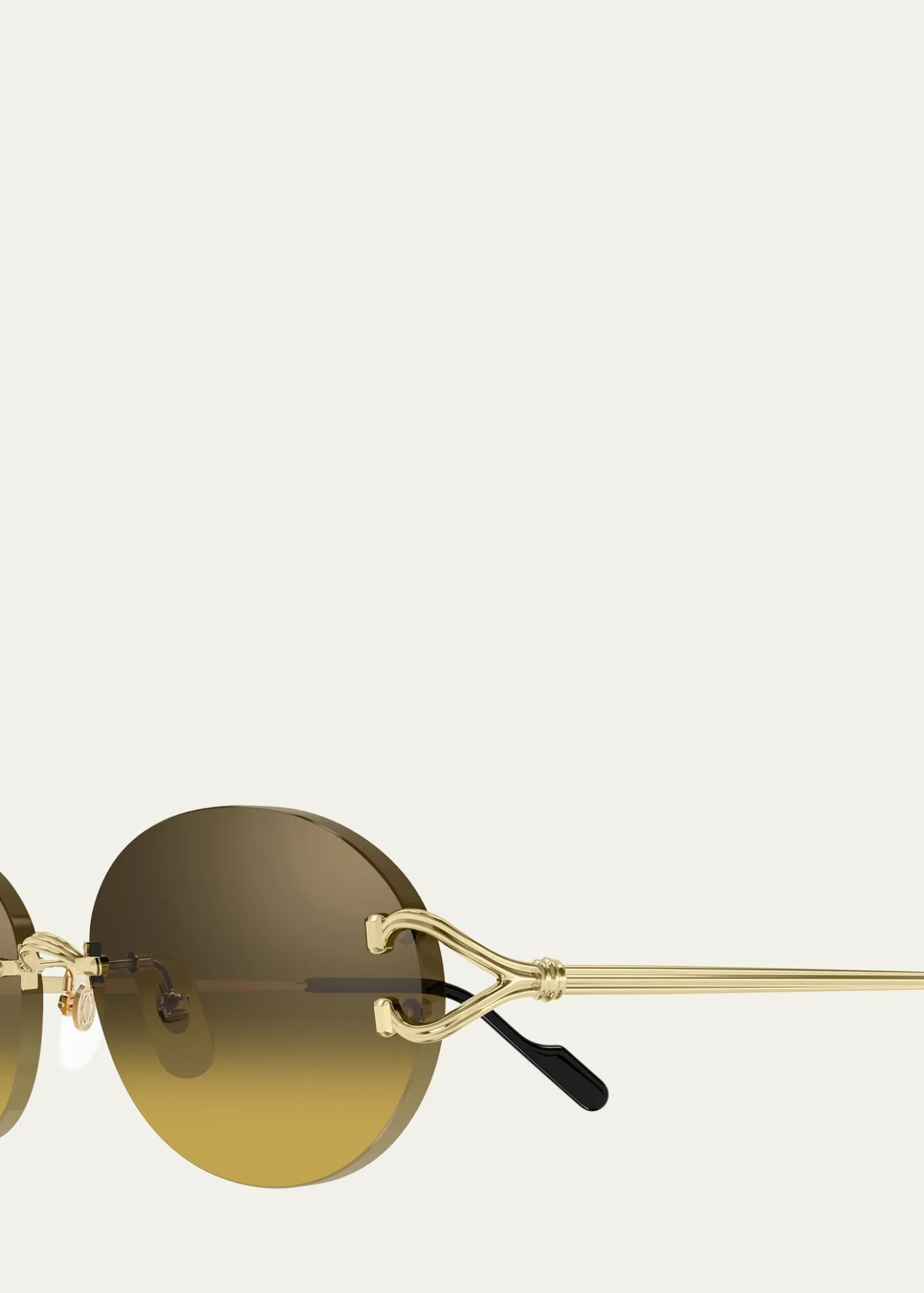 CartierDecor Classic C de Cartier 55mm Rimless Oval Metal Sunglasses