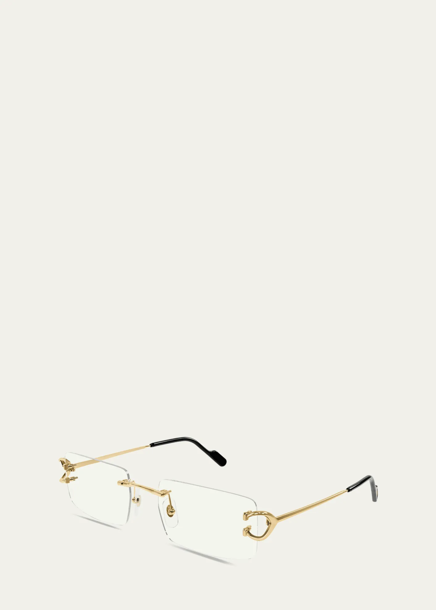 CartierMen's C-Hinge Metal Rectangle Eyeglasses