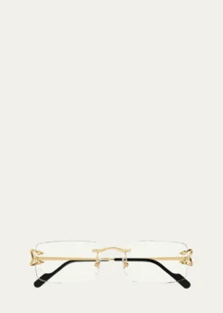 CartierMen's C-Hinge Metal Rectangle Eyeglasses