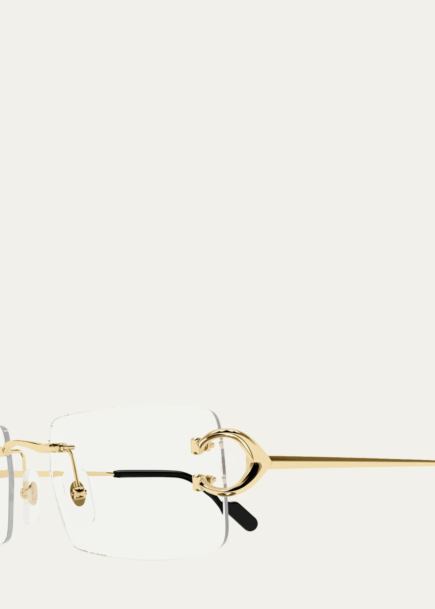 CartierMen's C-Hinge Metal Rectangle Eyeglasses