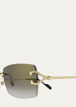 CartierMen's CT0550SM Metal Rectangle Sunglasses