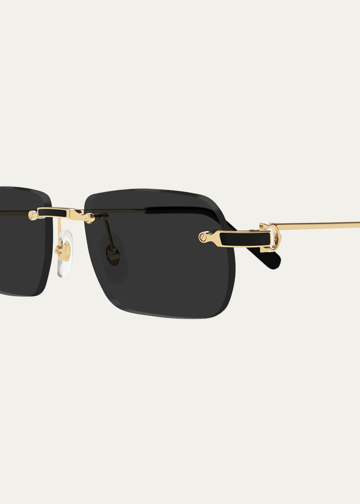 CartierMen's Nylon & Metal Rectangle Sunglasses