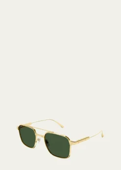 CartierMen's CT0610S-002 Double-Bridge Titanium Aviator Sunglasses