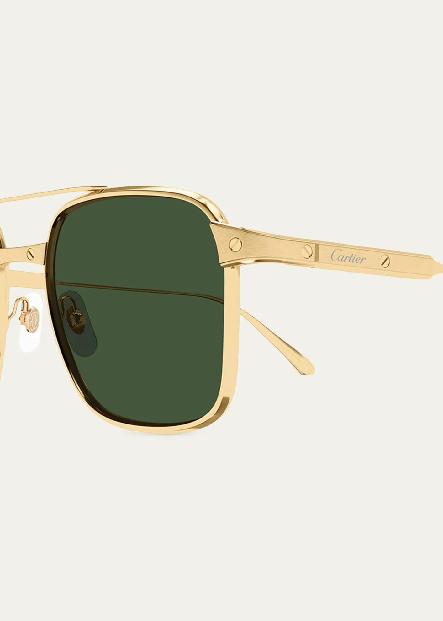 CartierMen's CT0610S-002 Double-Bridge Titanium Aviator Sunglasses