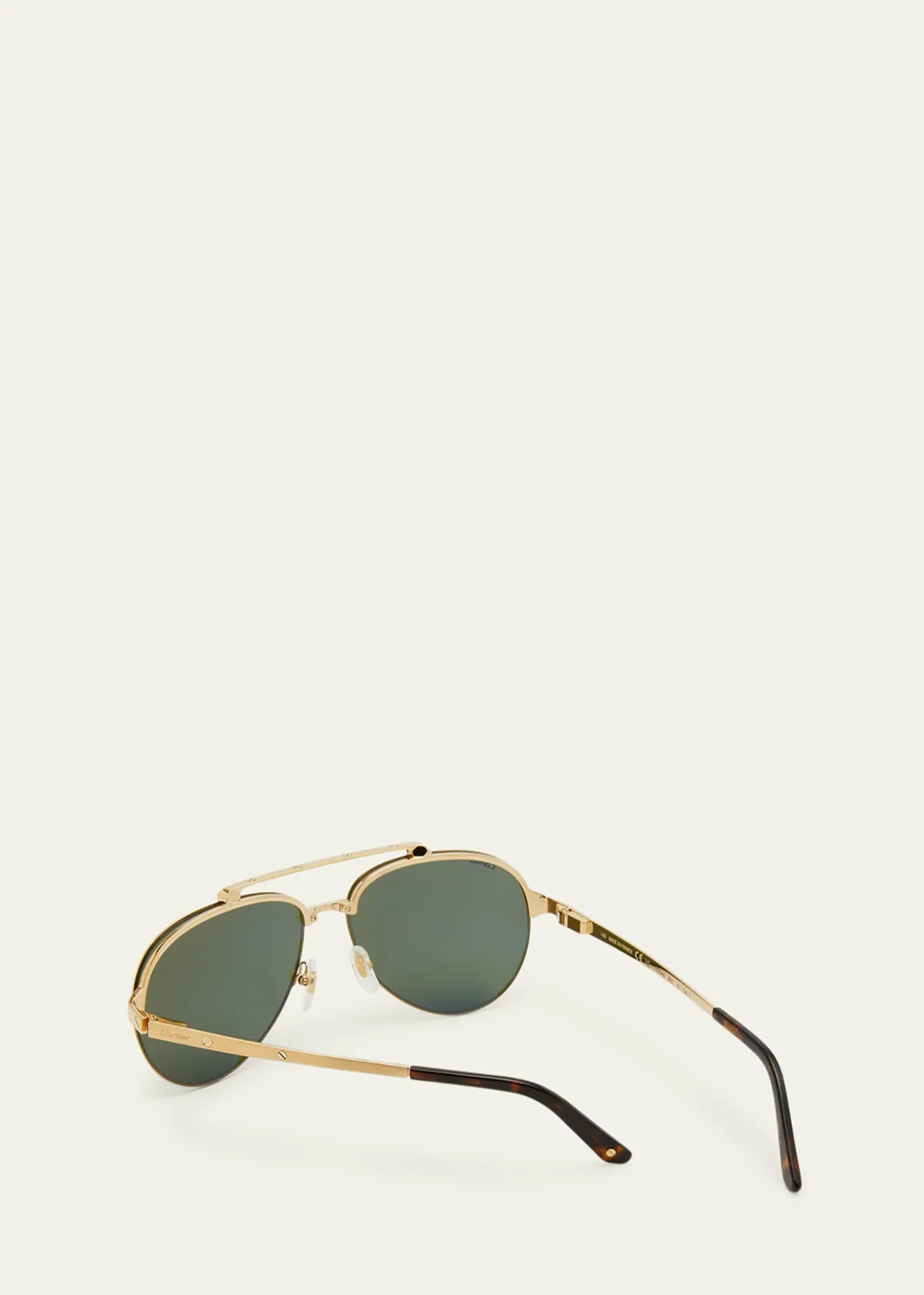 CartierMen's Metal Double-Bridge Aviator Sunglasses