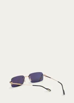 CartierMen's Rimless Metal Rectangle Sunglasses
