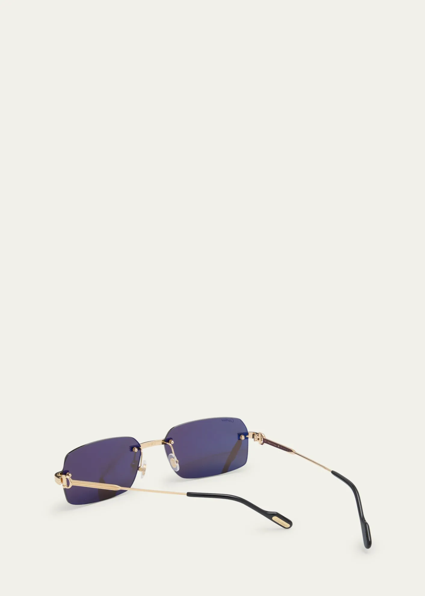 CartierMen's Rimless Metal Rectangle Sunglasses