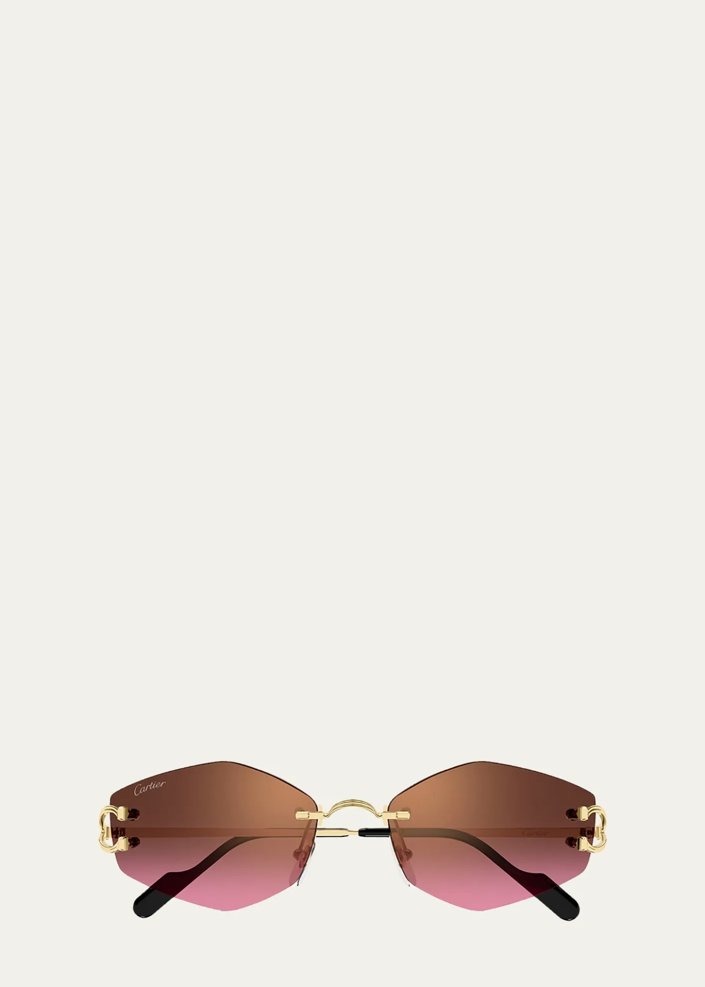 Cartier56mm Geometric Oval Sunglasses