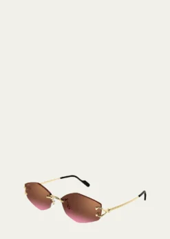 Cartier56mm Geometric Oval Sunglasses
